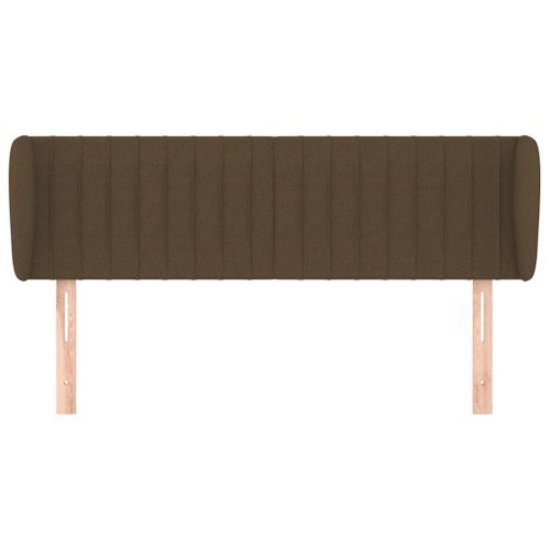 Tête de lit avec oreilles Marron foncé 147x23x78/88 cm Tissu - Photo n°3; ?>