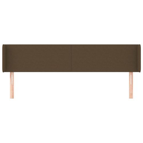 Tête de lit avec oreilles Marron Foncé 163x16x78/88 cm Tissu - Photo n°3; ?>