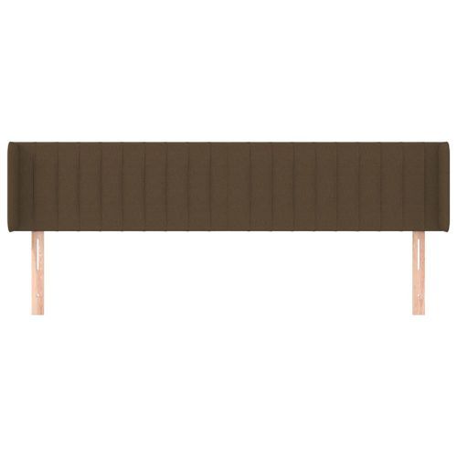 Tête de lit avec oreilles Marron Foncé 163x16x78/88 cm Tissu - Photo n°3; ?>