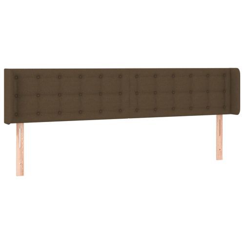 Tête de lit avec oreilles Marron Foncé 163x16x78/88 cm Tissu - Photo n°2; ?>