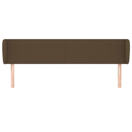 Tête de lit avec oreilles Marron foncé 163x23x78/88 cm Tissu - Photo n°3; ?>