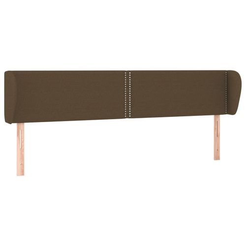 Tête de lit avec oreilles Marron foncé 163x23x78/88 cm Tissu - Photo n°2; ?>