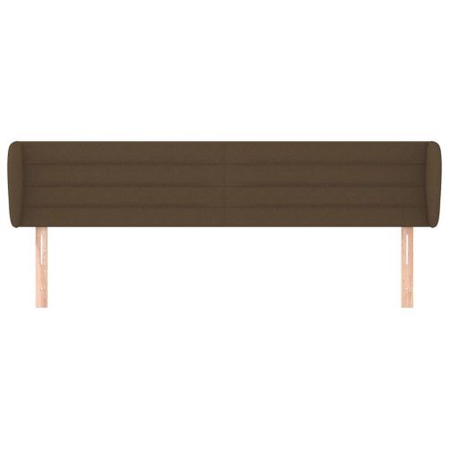 Tête de lit avec oreilles Marron foncé 163x23x78/88 cm Tissu - Photo n°3; ?>