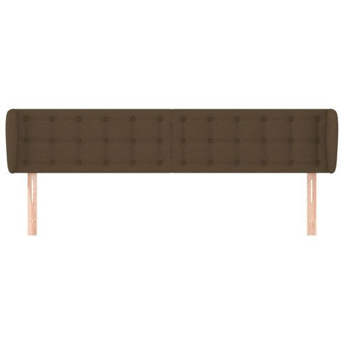 Tête de lit avec oreilles Marron foncé 163x23x78/88 cm Tissu - Photo n°3; ?>