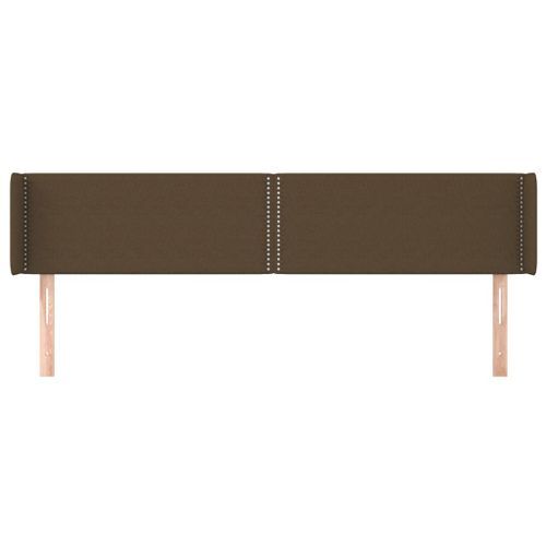 Tête de lit avec oreilles Marron Foncé 183x16x78/88 cm Tissu - Photo n°3; ?>