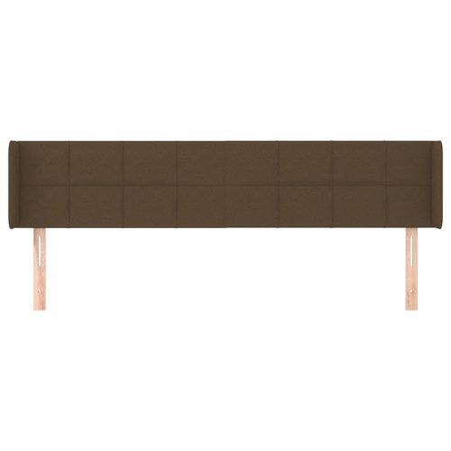 Tête de lit avec oreilles Marron Foncé 183x16x78/88 cm Tissu - Photo n°3; ?>