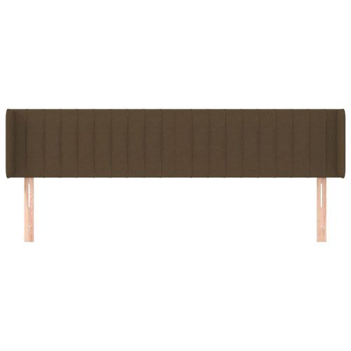 Tête de lit avec oreilles Marron Foncé 183x16x78/88 cm Tissu - Photo n°3; ?>