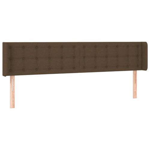 Tête de lit avec oreilles Marron Foncé 183x16x78/88 cm Tissu - Photo n°2; ?>