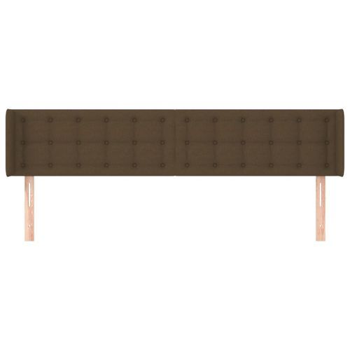 Tête de lit avec oreilles Marron Foncé 183x16x78/88 cm Tissu - Photo n°3; ?>