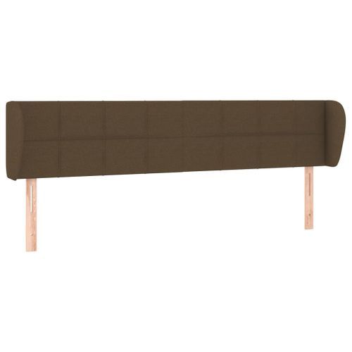 Tête de lit avec oreilles Marron foncé 183x23x78/88 cm Tissu - Photo n°2; ?>