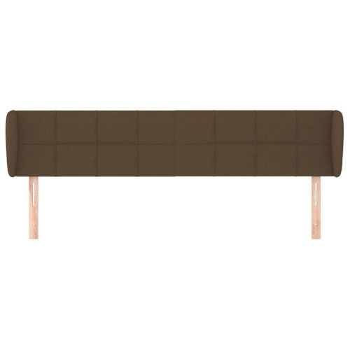 Tête de lit avec oreilles Marron foncé 183x23x78/88 cm Tissu - Photo n°3; ?>