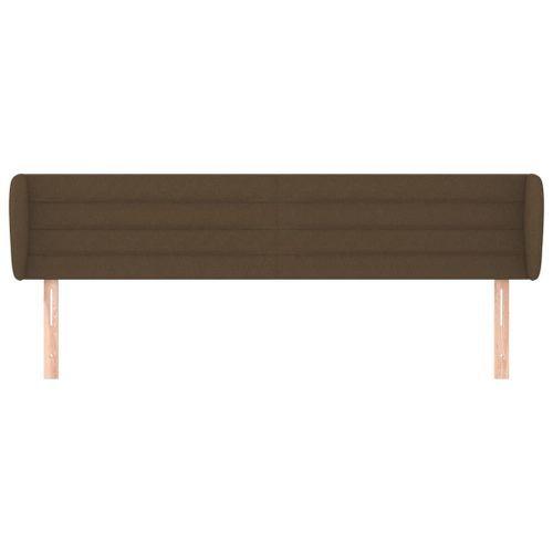 Tête de lit avec oreilles Marron foncé 183x23x78/88 cm Tissu - Photo n°3; ?>