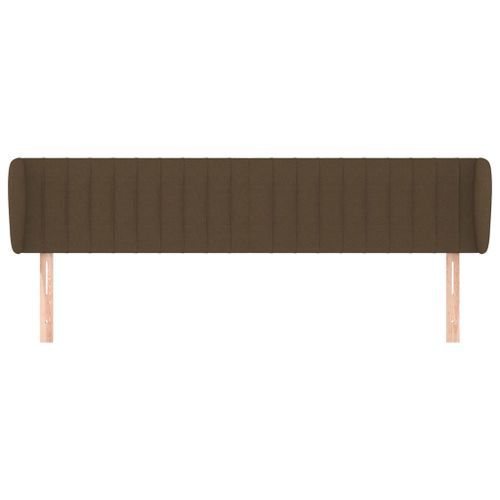 Tête de lit avec oreilles Marron foncé 183x23x78/88 cm Tissu - Photo n°3; ?>