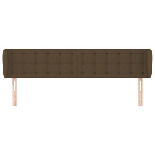 Tête de lit avec oreilles Marron foncé 183x23x78/88 cm Tissu - Photo n°3; ?>