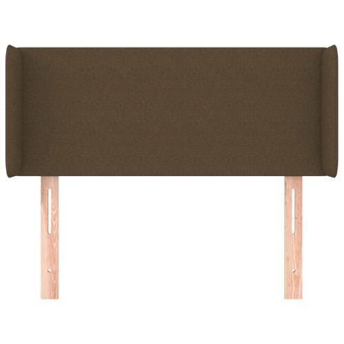 Tête de lit avec oreilles Marron Foncé 83x16x78/88 cm Tissu - Photo n°3; ?>