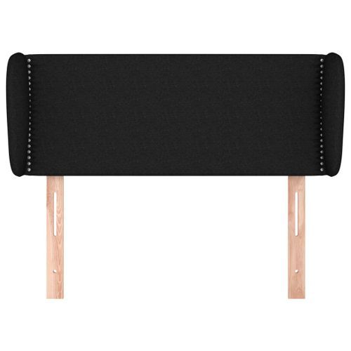 Tête de lit avec oreilles Noir 103x23x78/88 cm Tissu - Photo n°3; ?>