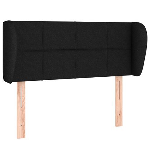 Tête de lit avec oreilles Noir 103x23x78/88 cm Tissu - Photo n°2; ?>