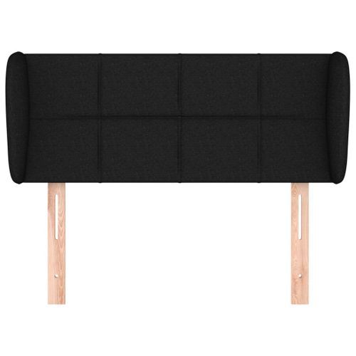 Tête de lit avec oreilles Noir 103x23x78/88 cm Tissu - Photo n°3; ?>