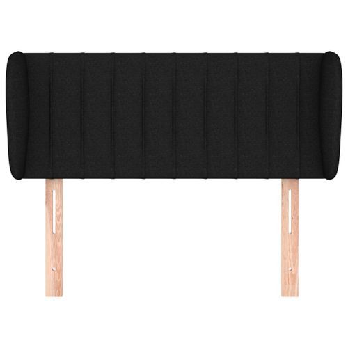 Tête de lit avec oreilles Noir 103x23x78/88 cm Tissu - Photo n°3; ?>