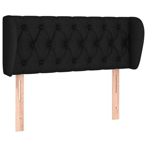 Tête de lit avec oreilles Noir 103x23x78/88 cm Tissu - Photo n°2; ?>