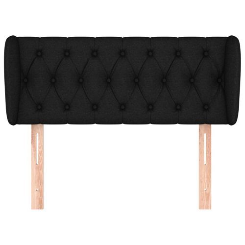 Tête de lit avec oreilles Noir 103x23x78/88 cm Tissu - Photo n°3; ?>