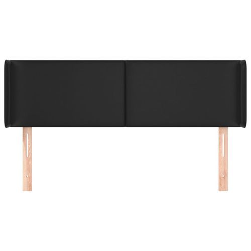 Tête de lit avec oreilles Noir 147x16x78/88 cm Similicuir - Photo n°3; ?>