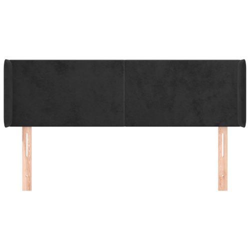 Tête de lit avec oreilles Noir 147x16x78/88 cm Velours - Photo n°3; ?>