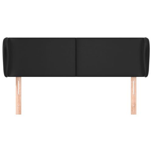 Tête de lit avec oreilles Noir 147x23x78/88 cm Similicuir - Photo n°3; ?>