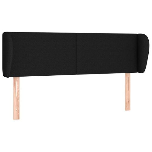 Tête de lit avec oreilles Noir 147x23x78/88 cm Tissu - Photo n°2; ?>