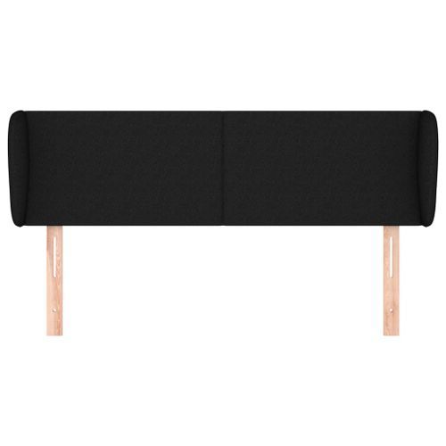 Tête de lit avec oreilles Noir 147x23x78/88 cm Tissu - Photo n°3; ?>