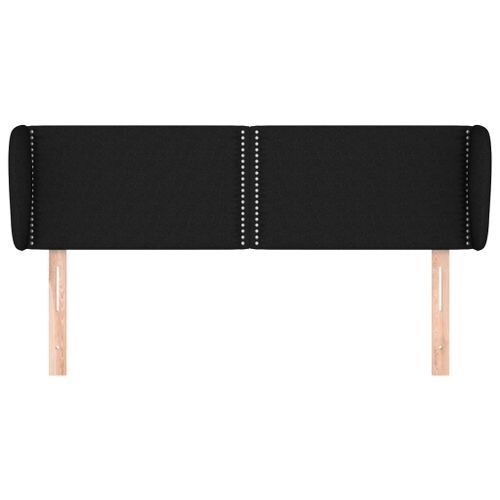 Tête de lit avec oreilles Noir 147x23x78/88 cm Tissu - Photo n°3; ?>