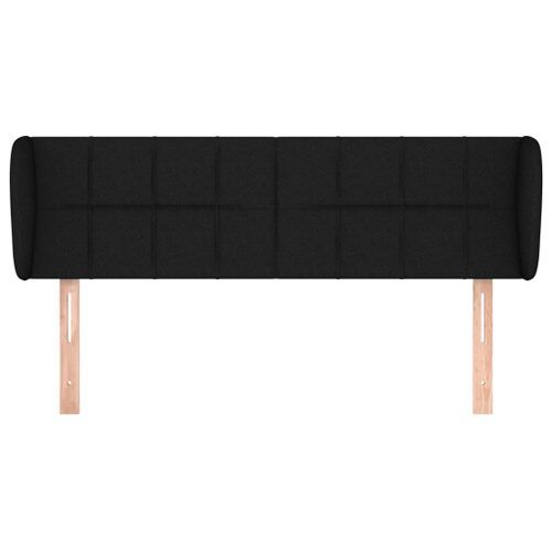 Tête de lit avec oreilles Noir 147x23x78/88 cm Tissu - Photo n°3; ?>