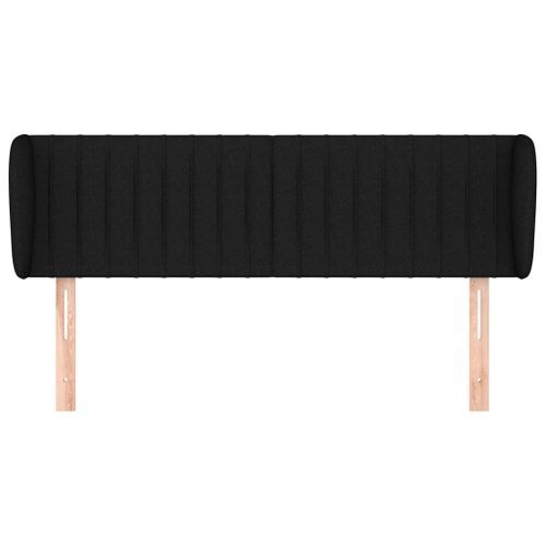 Tête de lit avec oreilles Noir 147x23x78/88 cm Tissu - Photo n°3; ?>