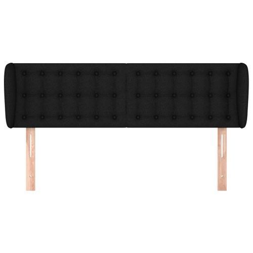 Tête de lit avec oreilles Noir 147x23x78/88 cm Tissu - Photo n°3; ?>