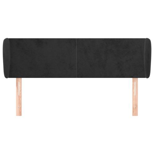 Tête de lit avec oreilles Noir 147x23x78/88 cm Velours - Photo n°3; ?>