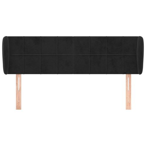 Tête de lit avec oreilles Noir 147x23x78/88 cm Velours - Photo n°3; ?>