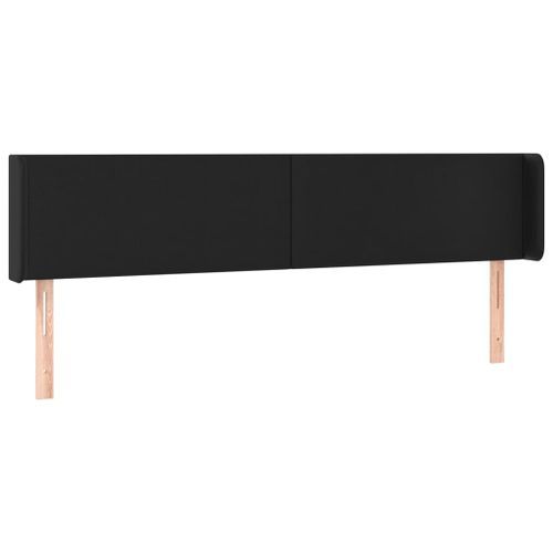 Tête de lit avec oreilles Noir 163x16x78/88 cm Similicuir - Photo n°2; ?>