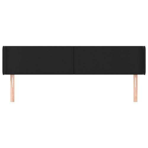 Tête de lit avec oreilles Noir 163x16x78/88 cm Similicuir - Photo n°3; ?>