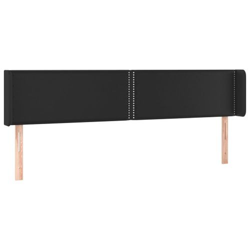 Tête de lit avec oreilles Noir 163x16x78/88 cm Similicuir - Photo n°2; ?>