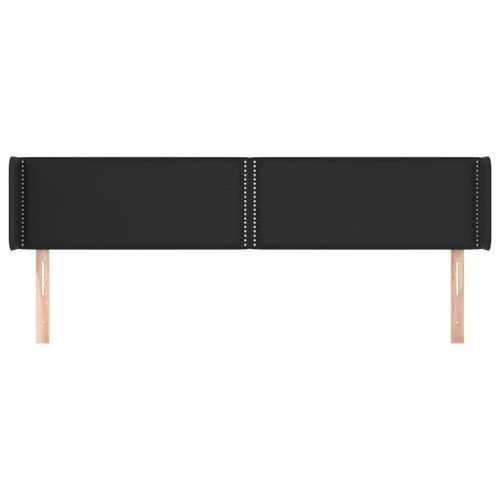 Tête de lit avec oreilles Noir 163x16x78/88 cm Similicuir - Photo n°3; ?>