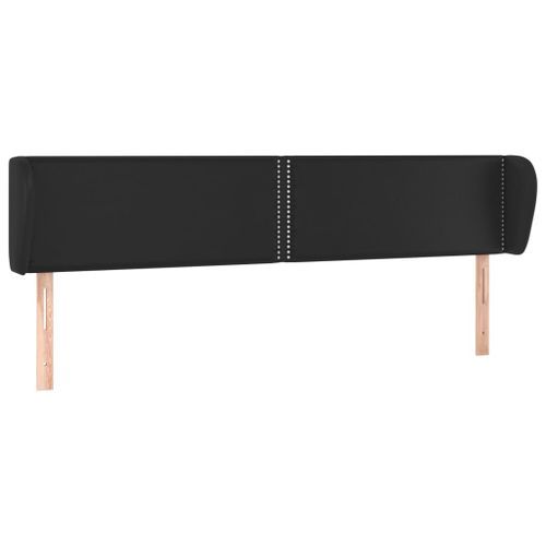 Tête de lit avec oreilles Noir 163x23x78/88 cm Similicuir - Photo n°2; ?>