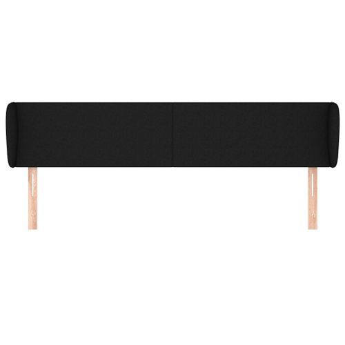 Tête de lit avec oreilles Noir 163x23x78/88 cm Tissu - Photo n°3; ?>