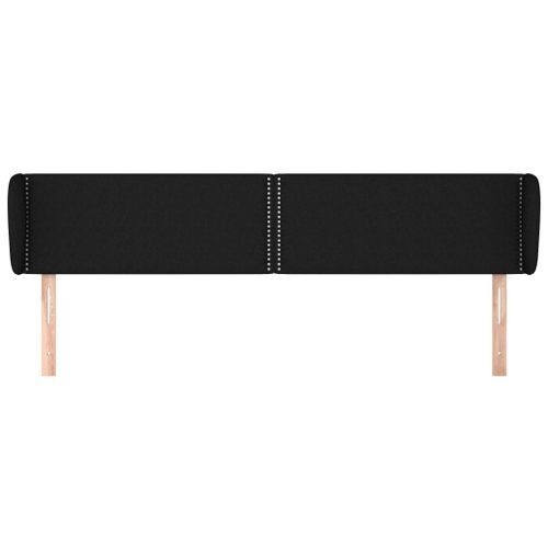 Tête de lit avec oreilles Noir 163x23x78/88 cm Tissu - Photo n°3; ?>