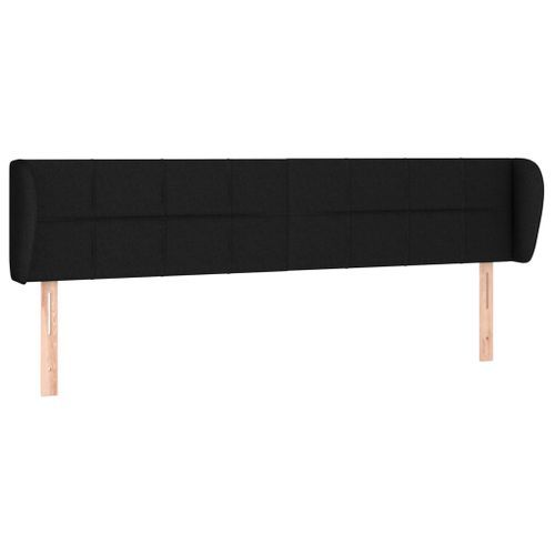 Tête de lit avec oreilles Noir 163x23x78/88 cm Tissu - Photo n°2; ?>