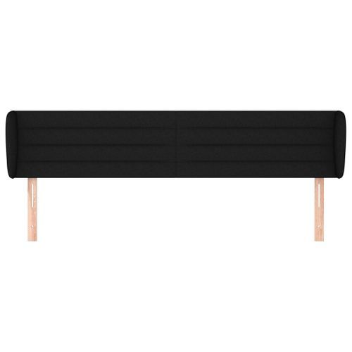 Tête de lit avec oreilles Noir 163x23x78/88 cm Tissu - Photo n°3; ?>