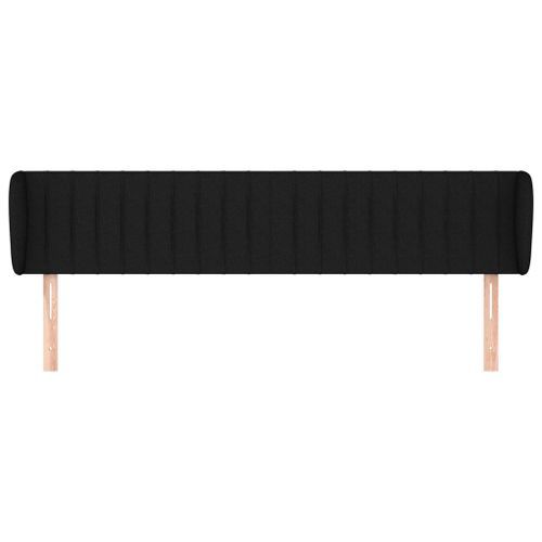 Tête de lit avec oreilles Noir 163x23x78/88 cm Tissu - Photo n°3; ?>