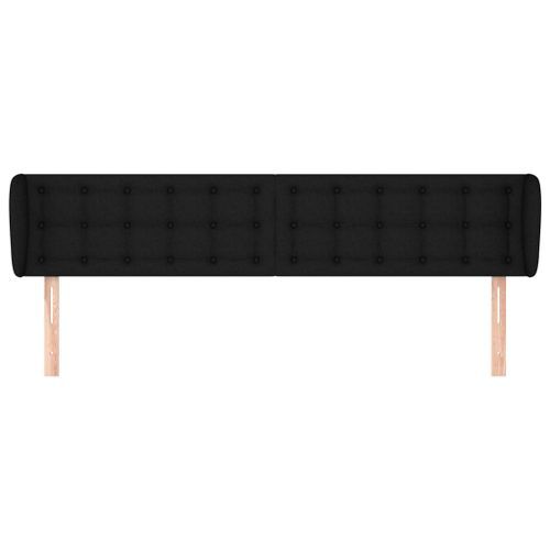 Tête de lit avec oreilles Noir 163x23x78/88 cm Tissu - Photo n°3; ?>