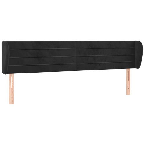 Tête de lit avec oreilles Noir 163x23x78/88 cm Velours - Photo n°2; ?>