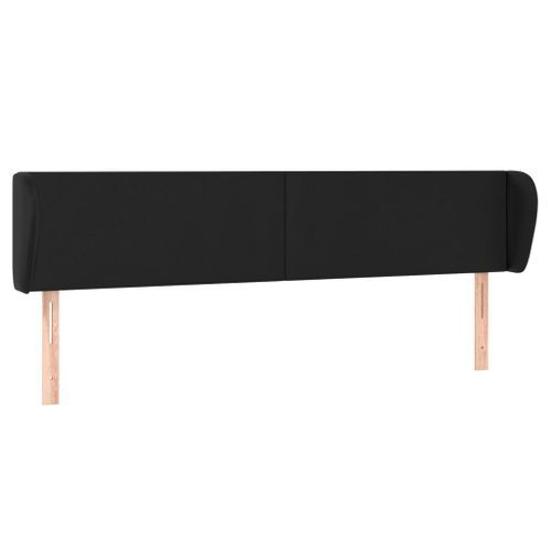 Tête de lit avec oreilles Noir 183x23x78/88 cm Similicuir - Photo n°2; ?>