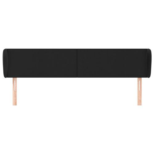 Tête de lit avec oreilles Noir 183x23x78/88 cm Similicuir - Photo n°3; ?>